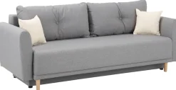Home affaire Schlafsofa »Scandic, B: 219 cm, Liegel. 137x195 cm« Schlaffunktion, Bettkasten & 2 Zierkissen, Federkern