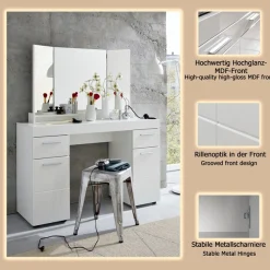 Home affaire Schminktisch »Avena« Set,inkl. Spiegel