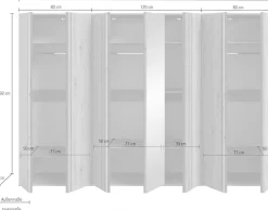 Home affaire Schrank-Set »ALVA, Breite 240 cm, Paneeloptik, Schlafzimmerschrank, Kleiderschrank« wähle den beste Schrank Kombination, individuell platzierbar,