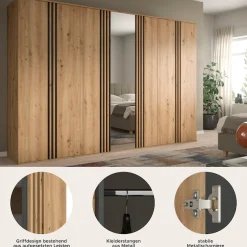 Home affaire Schrank-Set »ALVA, Breite 240 cm, Paneeloptik, Schlafzimmerschrank, Kleiderschrank« wähle den beste Schrank Kombination, individuell platzierbar,