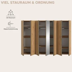 Home affaire Schrank-Set »ALVA, Breite 240 cm, Paneeloptik, Schlafzimmerschrank, Kleiderschrank« wähle den beste Schrank Kombination, individuell platzierbar,