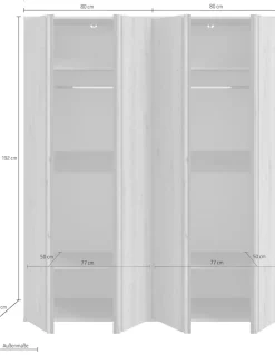Home affaire Schrank-Set »ALVA, in den Breiten 160 & 240 cm, Paneeloptik, Schlafzimmerschrank« wähle den beste Schrank Kombination, individuell platzierbar,