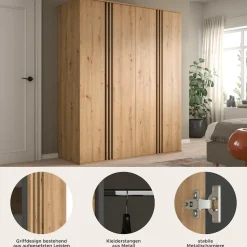 Home affaire Schrank-Set »ALVA, in den Breiten 160 & 240 cm, Paneeloptik, Schlafzimmerschrank« wähle den beste Schrank Kombination, individuell platzierbar,