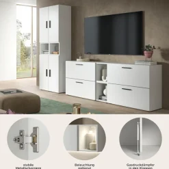 Home affaire Schrank-Set »ENESTE, 12-teilig, in verschiedenen Farben, individuell kombinierbar« verschiedenste Kombinationmöglichkeiten, stehend oder hängend, 4 Stk. tlg.