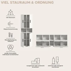 Home affaire Schrank-Set »ENESTE, 12-teilig, in verschiedenen Farben, individuell kombinierbar« verschiedenste Kombinationmöglichkeiten, stehend oder hängend, 4 Stk. tlg.