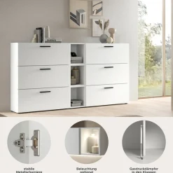 Home affaire Schrank-Set »ENESTE, 9-teilig, in verschiedenen Farben, individuell kombinierbar« verschiedenste Kombinationmöglichkeiten, stehend oder hängend, 3 Stk. tlg.