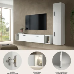 Home affaire Schrank-Set »ENESTE, 6-teilig, in verschiedenen Farben, individuell kombinierbar« verschiedenste Kombinationmöglichkeiten, stehend oder hängend, 2 Stk. tlg.