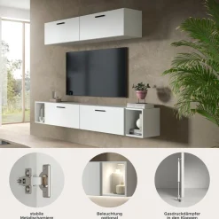 Home affaire Schrank-Set »ENESTE, 6-teilig, in verschiedenen Farben, individuell kombinierbar« verschiedenste Kombinationmöglichkeiten, stehend oder hängend, 2 Stk. tlg.