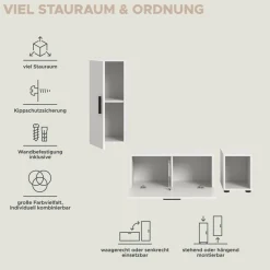Home affaire Schrank-Set »ENESTE, 3-teilig, in verschiedenen Farben, individuell kombinierbar« verschiedenste Kombinationmöglichkeiten, stehend oder hängend,