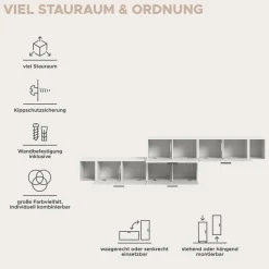 Home affaire Schrank-Set »ENESTE, 6-teilig, in verschiedenen Farben, individuell kombinierbar« verschiedenste Kombinationmöglichkeiten, stehend oder hängend, 2 Stk. tlg.