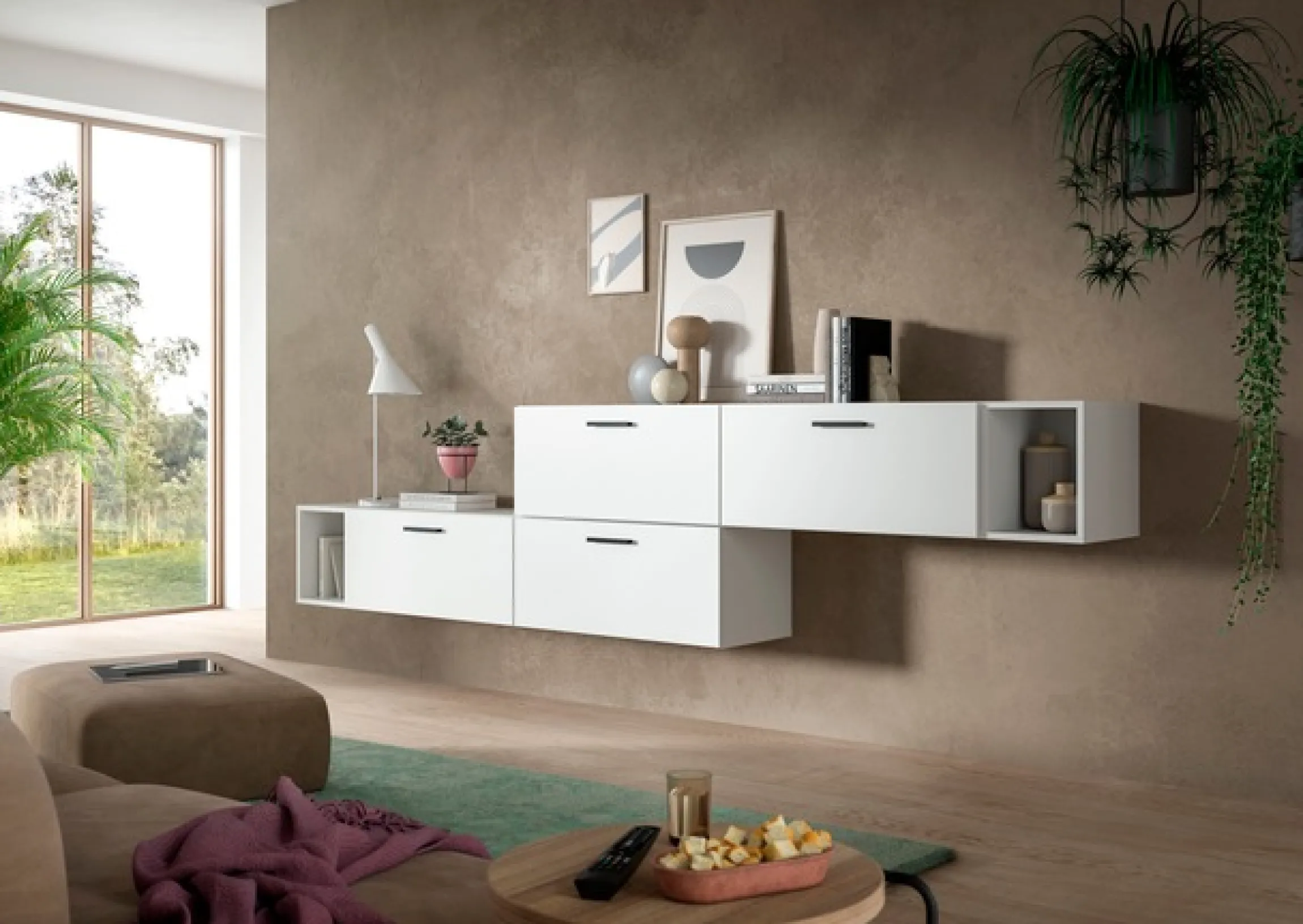 Home affaire Schrank-Set »ENESTE, 6-teilig, in verschiedenen Farben, individuell kombinierbar« verschiedenste Kombinationmöglichkeiten, stehend oder hängend, 2 Stk. tlg.
