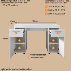 Home affaire Schreibtisch »Avena« variabel auch als Schminktisch einsetzbar mit dem Spiegel 88435001