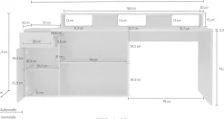 Home affaire Schreibtisch »Chester« 2 Stk. tlg. Gamingtisch mit Lowboard - Arbeitstisch Maße (B/T/H) 160/115/92 cm