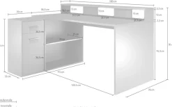 Home affaire Schreibtisch »Chester« 2 Stk. tlg. Gamingtisch mit Lowboard - Arbeitstisch Maße (B/T/H) 160/115/92 cm
