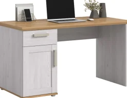 Home affaire Schreibtisch »COSENZA, Breite 134 cm, 1 Tür, 1 Schubkasten, 2 Fächer« in Landhausoptik, mit weiteren Artikel der Serie kombinierbar,Bürotisch, Computertisch, Laptoptisch, Home-Office