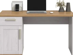 Home affaire Schreibtisch »COSENZA, Breite 134 cm, 1 Tür, 1 Schubkasten, 2 Fächer« in Landhausoptik, mit weiteren Artikel der Serie kombinierbar,Bürotisch, Computertisch, Laptoptisch, Home-Office