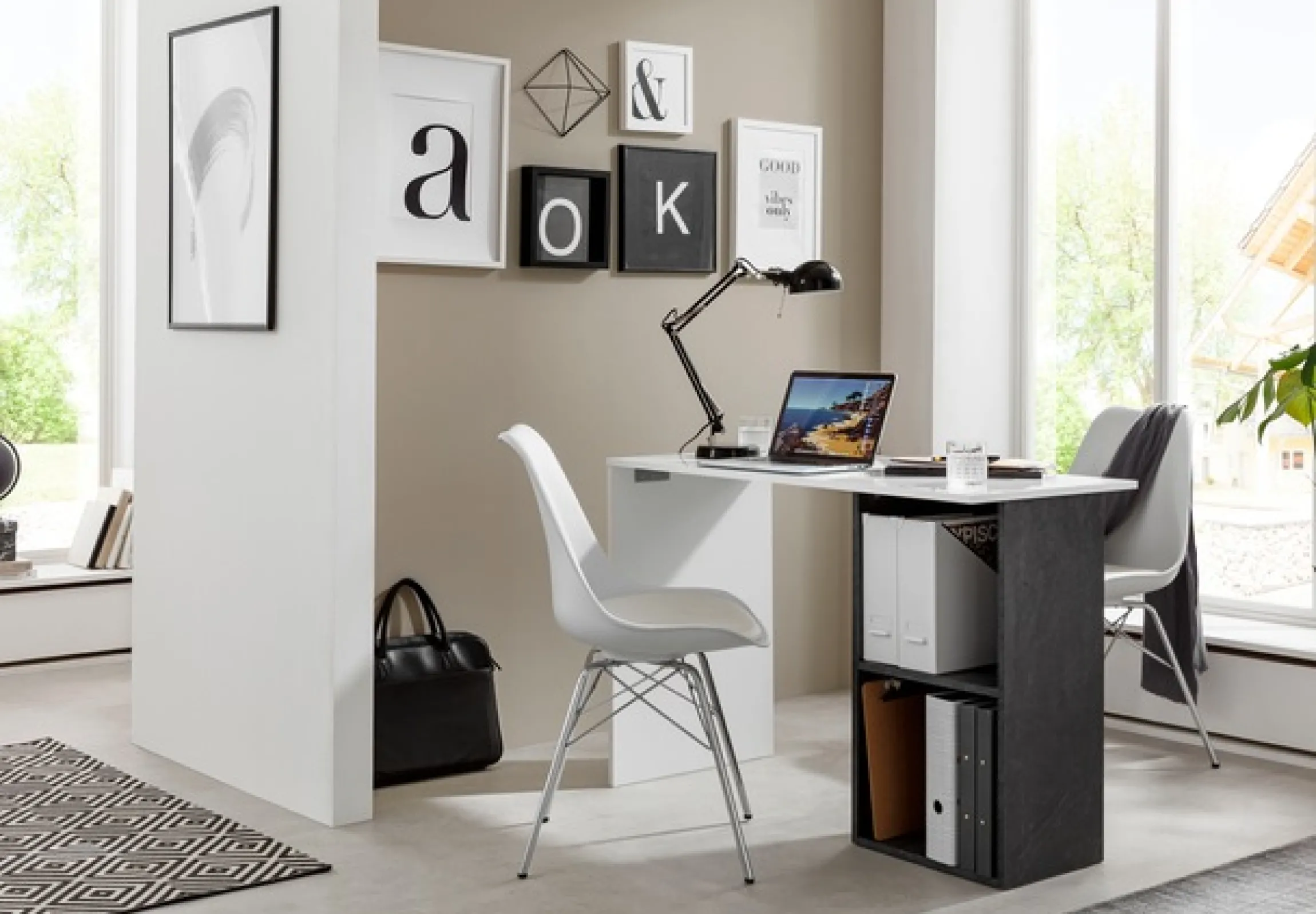 Home affaire Schreibtisch »Conti« Computertisch, modernes zweifarbiges Design, Breite 110 cm