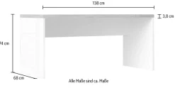 Home affaire Schreibtisch »Easy, Computertisch – 38 mm Platte, perfekt fürs Büro & Homeoffice« Breite 138 cm, in 2 Größen, optional erweiterbar