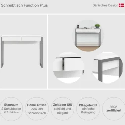 Home affaire Schreibtisch »Function Plus« mit vielen Stauraummöglichkeiten, zeitloses Design