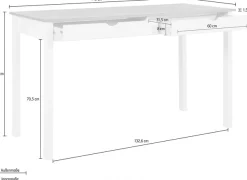 Home affaire Schreibtisch »Gava« massives Kiefernholz, für das home office, Breite 100/120/140 cm