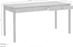 Home affaire Schreibtisch »Gava« 1 Stk. tlg. massives Kiefernholz, für das home office, Breite 100/120/140/160 cm