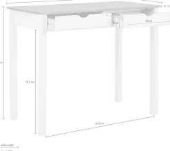 Home affaire Schreibtisch »Gava« massives Kiefernholz, für das home office, Breite 100/120/140 cm