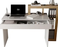 Home affaire Schreibtisch »Hamburg, Breite 138 cm, Tiefe 50 cm, mit Schubkasten u. Aufsatz/Regal« Computertisch, Arbeitstisch, Schminktisch, Arbeitsplatz, 4 Fächer