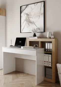 Home affaire Schreibtisch »Hamburg, Breite 138 cm, Tiefe 50 cm, mit Schubkasten u. Aufsatz/Regal« Computertisch, Arbeitstisch, Schminktisch, Arbeitsplatz, 4 Fächer