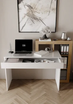 Home affaire Schreibtisch »Hamburg, Breite 138 cm, Tiefe 50 cm, mit Schubkasten u. Aufsatz/Regal« Computertisch, Arbeitstisch, Schminktisch, Arbeitsplatz, 4 Fächer