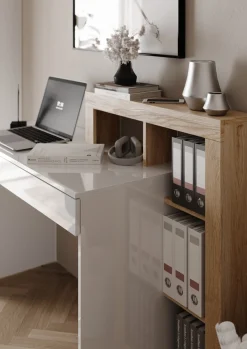 Home affaire Schreibtisch »Hamburg, Breite 138 cm, Tiefe 50 cm, mit Schubkasten u. Aufsatz/Regal« Computertisch, Arbeitstisch, Schminktisch, Arbeitsplatz, 4 Fächer