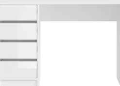 Home affaire Schreibtisch »Pisa, Breite 110 cm, 4 Schubkästen, hochglanz Schubkastenfront« grifflose Optik, individuell einsetzbar, Schminktisch, Homeoffice