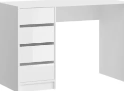Home affaire Schreibtisch »Pisa, Breite 110 cm, 4 Schubkästen, hochglanz Schubkastenfront« grifflose Optik, individuell einsetzbar, Schminktisch, Homeoffice