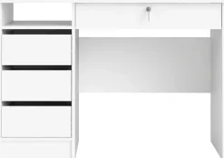 Home affaire Schreibtisch »Plus, Computertisch, mit 3 Schubkästen, 1 Schublade mit Schloss« 1 Einlegeboden, modern, minimalistisch, staurum, B: 109,3 x H: 75,6 cm