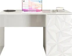 Home affaire Schreibtisch »Prisma, Breite 120 cm, Tiefe 50 cm, mit Stauraum (1 Tür - 2 Fächer),« Computertisch, Arbeitstisch, Schminktisch, Tür mit Siebdruck