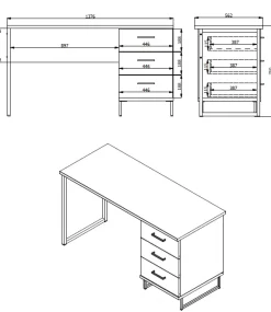 Home affaire Schreibtisch »Sardinia« im Industrial Look, Home Office