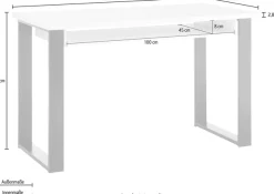 Home affaire Schreibtisch »SHERWOOD« Computertisch im Industrie-Design, Breite 125 cm