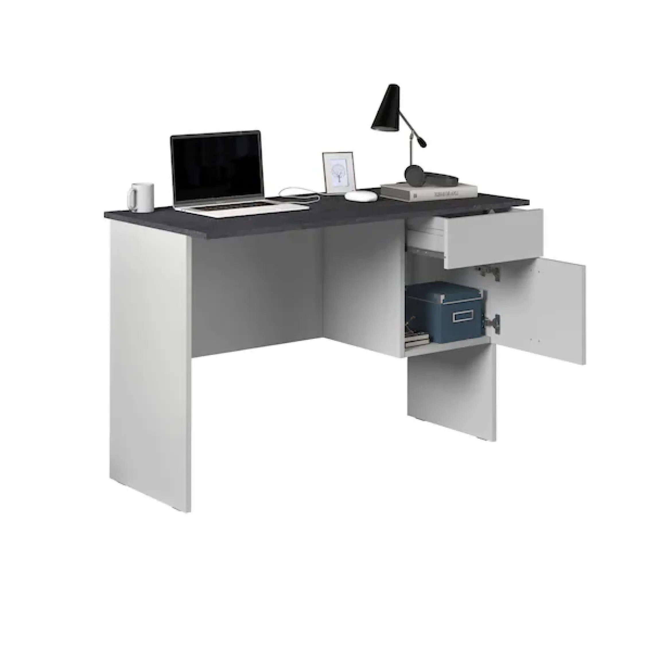 Home affaire Schreibtisch »Sunrise, kleiner Computertisch, Bürotisch« mit 1 Tür & 1 Schublade, Tischplatte Breite 110 cm, Made in Italy