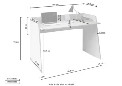 Home affaire Schreibtisch »Vega, Schreibtisch, kleiner Computertisch, Bürotisch für Büro« 1 Stk. tlg. mit 2 Diagonalseit, Arbeitsplatte Breite 100 cm