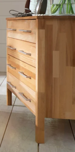 Home affaire Schubkastenkommode »Modesty« aus massiver Kernbuche, mit 4 Schubladen und Metallgriffen