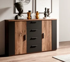 Home affaire Schubkastenkommode »Sigma, Breite 132 cm, moderne Schubladenkommode , Made in Europe« Kommode viel Stauraum, Einlegeböden verstellbar, Anrichte
