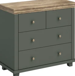 Home affaire Schubkastenkommode »Evora mit 4 Schubladen, 90x42x80,5 cm (BxTxH), FSC®-zertifiziert« Kommode mit MDF-Applikationen, Landhausstil, passende Ergänzung