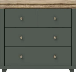 Home affaire Schubkastenkommode »Evora mit 4 Schubladen, 90x42x80,5 cm (BxTxH), FSC®-zertifiziert« Kommode mit MDF-Applikationen, Landhausstil, passende Ergänzung