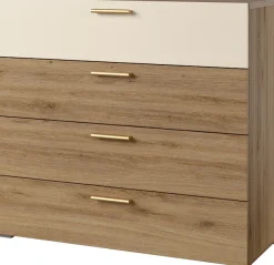 Home affaire Schubkastenkommode »Bitry, Breite 100 cm, Sideboard mit Schubladen, viel Stauraum« Mehrzweckschrank fühlbare Struktur, Holzoptik