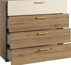 Home affaire Schubkastenkommode »Bitry, Breite 100 cm, Sideboard mit Schubladen, viel Stauraum« Mehrzweckschrank fühlbare Struktur, Holzoptik