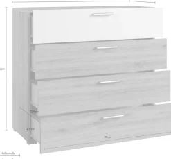 Home affaire Schubkastenkommode »Bitry, Breite 100 cm, Sideboard mit Schubladen, viel Stauraum« Mehrzweckschrank fühlbare Struktur, Holzoptik