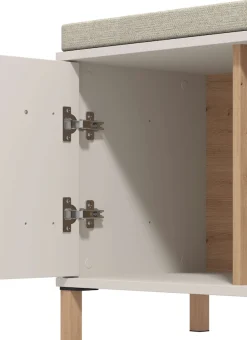 Home affaire Schuhbank »Belfort, Schuhschrank, Schuhregal, Schuhtruhe, Breite 80 cm« mit Sitzkissen und zwei geschlossenen Fächern, in eleganten Farben