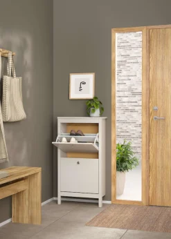 Home affaire Schuhkipper »Madrid, Schuhkommode« Skandinavisches Design, Wahlweise Leder- oder Metallgriffe