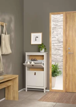Home affaire Schuhkipper »Madrid, Schuhkommode« Skandinavisches Design, Wahlweise Leder- oder Metallgriffe