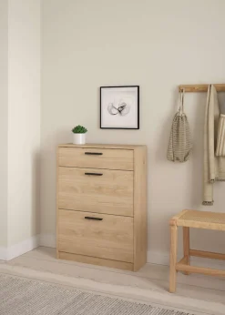 Home affaire Schuhkommode »Escape, praktischer Schuhschrank mit platzsparendem Design« Packung,Schuhschrank mit 2 Klappen und Schublade für den Flur