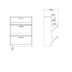 Home affaire Schuhkommode »Escape, praktischer Schuhschrank mit platzsparendem Design« Packung,Schuhschrank mit 2 Klappen und Schublade für den Flur